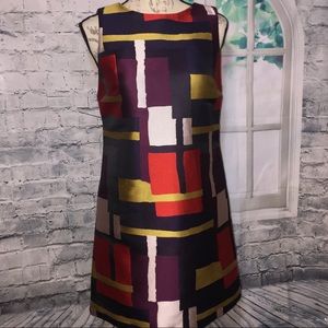 Alice + Olivia Dress Medium Multicolor Geometric